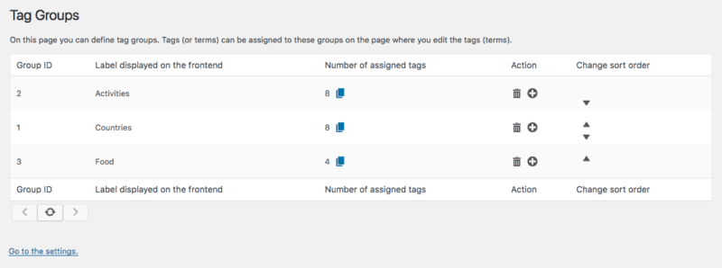 Screenshot - Tag Groups WordPress - edit groups