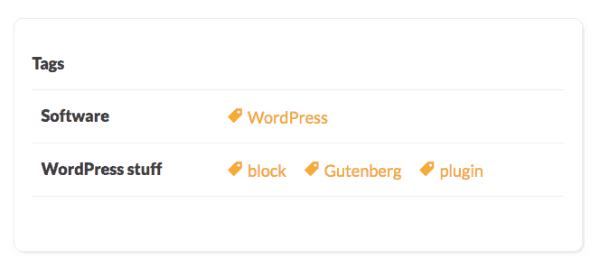 post tags in groups under post - WordPress plugin - chattymango.com