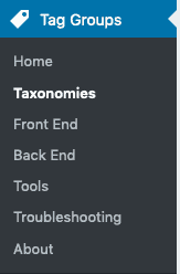 Tag Groups Premium - menu Taxonomies - WordPress plugin