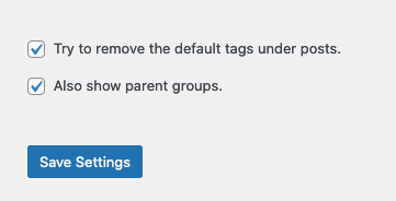 WordPress post tags settings